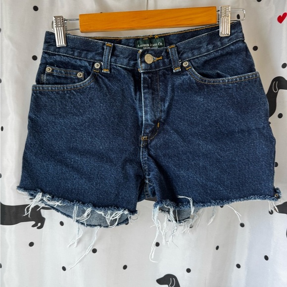 Ralph Lauren Blue Jean Shorts with Frayed Hem - Picture 1 of 3